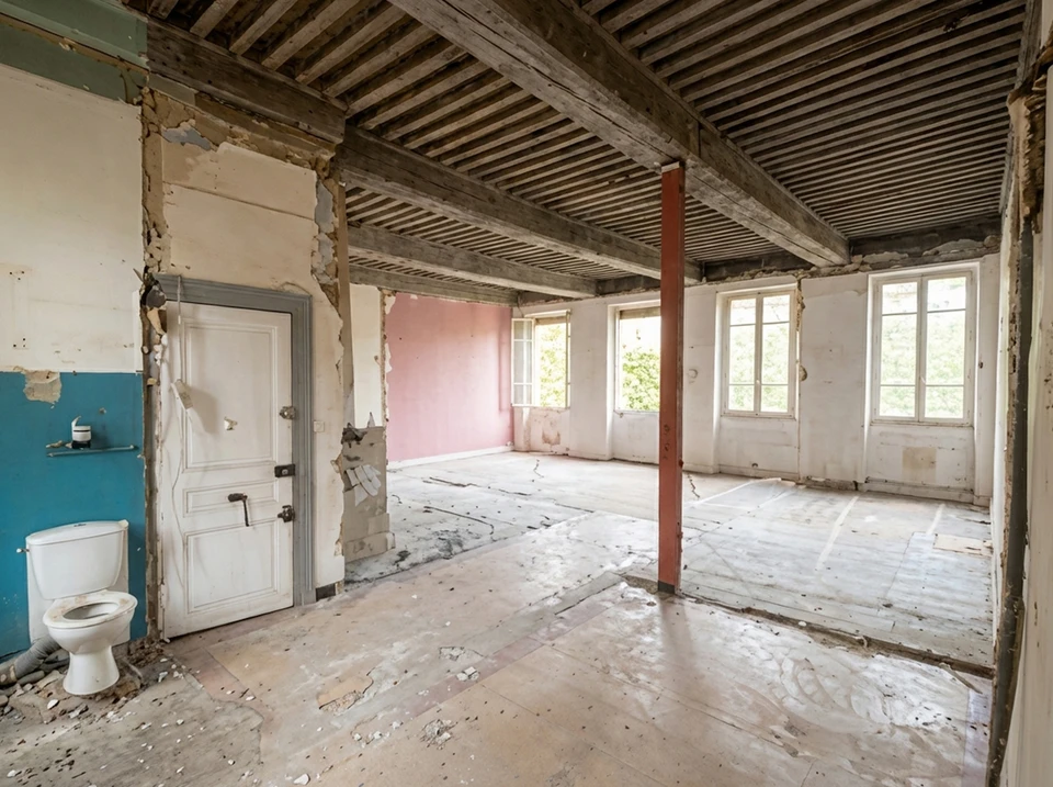 Atelier int&eacute;rieur avec outils de pr&eacute;cision sur &eacute;tabli